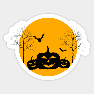 Halloween pumpkin and bats design Sticker